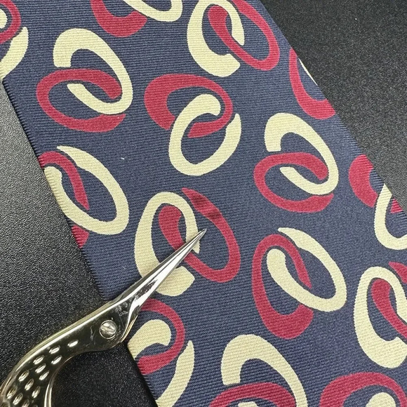 Vintage Polo Ralph Lauren Silk Tie Mens Navy Geometric Handmade in USA Necktie* - Picture 4 of 16